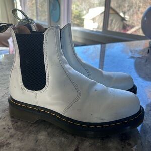 Dr. Martens White Ankle Boots